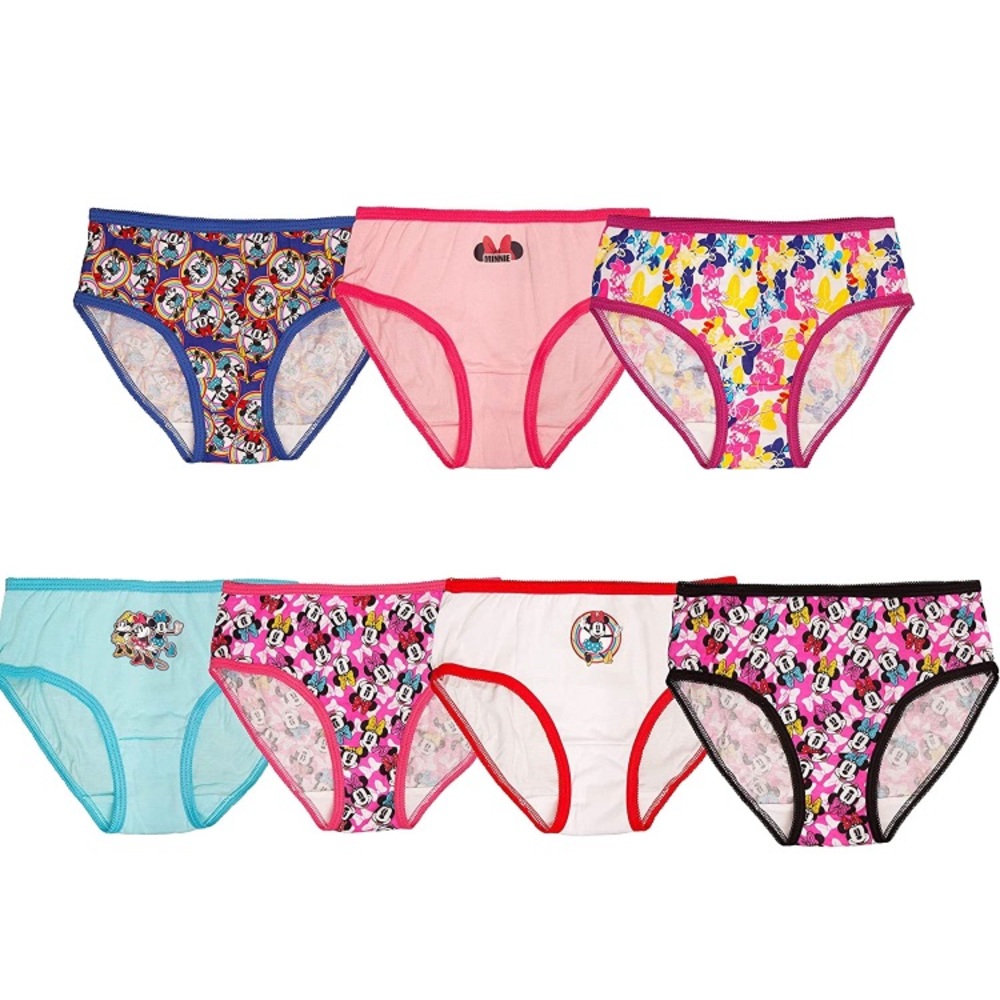 NWT Disney Girls' Toddler. Disney Minnie Mouse 7 Briefs Size 8 - Picture 2 of 6